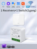 Axyaa Smart WiFi Switch 2-Way Control Panel with RF433MHz Wireless & Voice Control