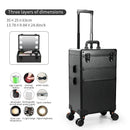 Axyaa Portable Aluminum Rolling Makeup Organizer with LED Mirror & Pull Rod