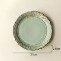 Axyaa Ceramic Dinner Plate Set - Retro Relief Steak Pasta Fish Molecular Cuisine Specialty