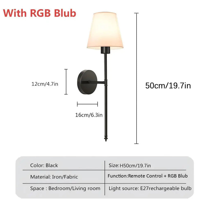 Axyaa RGB LED Wall Lamp 1200mA 40*16cm Portable Interior Luminaire for Bedroom & Hallway