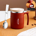 Axyaa Stainless Steel Coffee Mug with Spoon, Lid, and Handle - 500ml