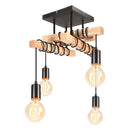 Axyaa Vintage Industrial Wood Pendant Lights for Kitchen Island Chandeliers