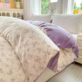 Axyaa Floral Print Reversible Cotton & Flannel Duvet Cover - Single to King Sizes