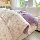 Axyaa Floral Print Reversible Cotton & Flannel Duvet Cover - Single to King Sizes