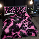 Axyaa Pink Leopard Abstract Print Duvet Cover Set for Soft and Comfortable Bedding