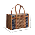 Bamboo Camping Storage Basket by Axyaa - Sturdy Portable Outdoor Picnic Box