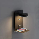 Axyaa LED Wall Lamp with USB Charging Port & Switch, Modern 9W Black/White Art Lighting