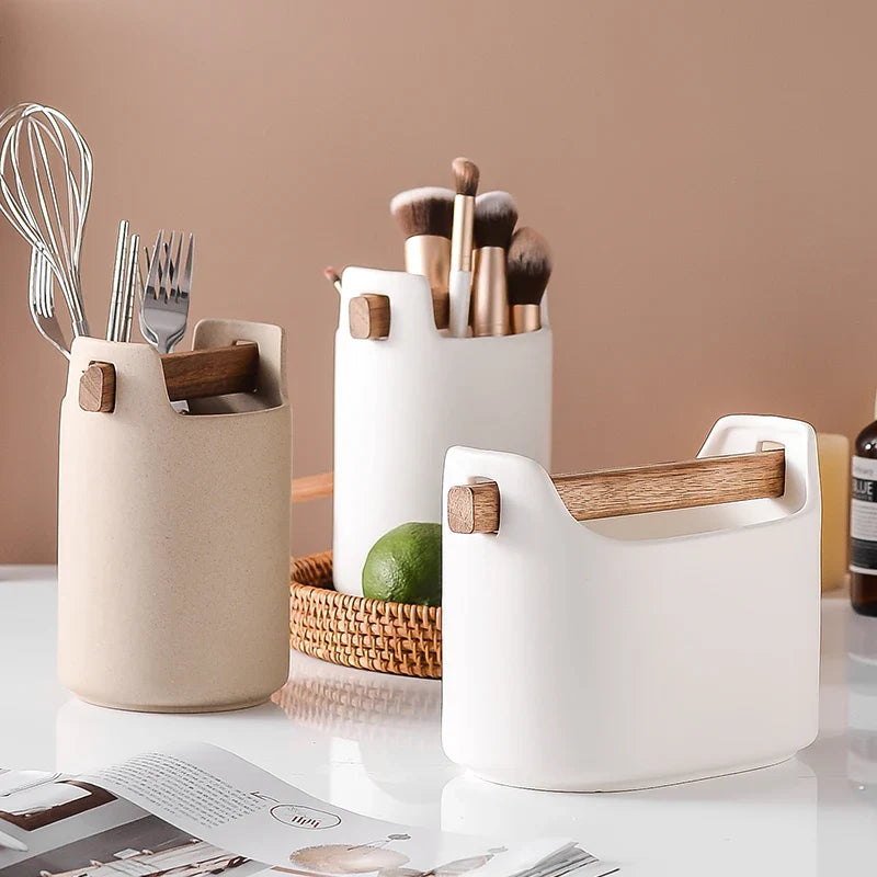 Axya Ceramic Drain Chopstick Holder: Stylish Kitchen Storage & Table Decoration