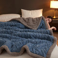 Axyaa Geometric Pattern Fleece Winter Blanket, Queen Size Plush Bedspread