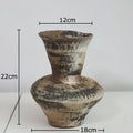Axyaa Retro Ceramic Vase: Wabi Sabi Style Plant Pot for Aesthetic Room Decor