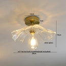 Axyaa Green Glass Copper Ceiling Light Fixture - Modern LED Kitchen Balcony Lamp