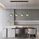 Axyaa Black Metal LED Pendant Chandeliers for Dining Room Kitchen Island Lighting