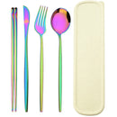Axyaa Black Gold Stainless Steel Cutlery Set in Storage Box