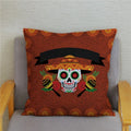 Colorful Day Of The Dead Skull Pattern Pillow Cover by Axyaa