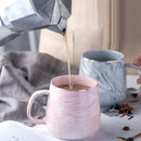 Axyaa Marble Pattern Gold Rim Coffee Mug Nordic Design Heat Insulation Cup