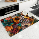 Axyaa Absorbent Drain Pad: Stylish Anti-slip Mat for Cups, Dishes, and Plants