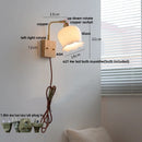 Axyaa Ash Wood LED Wall Fixture Rotatable Glass Bedside Lamp