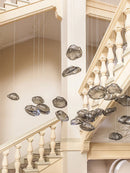 Axyaa Modern Loft Glass Pendant Lights Stairwell Chandeliers for Living Room