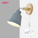 Axyaa Nordic Wooden Wall Light in 6 Colors for Indoor Living Spaces