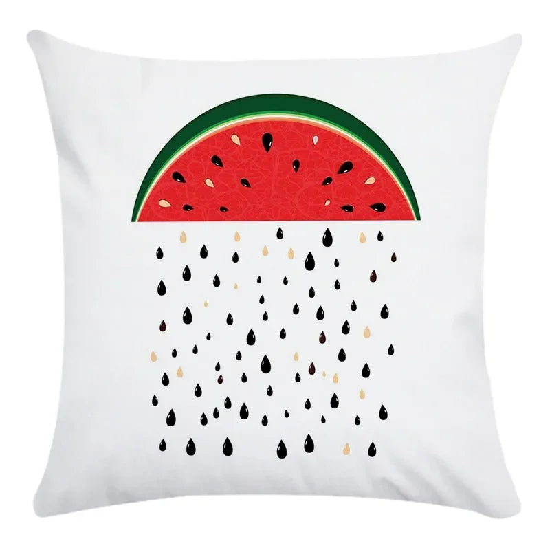 Axyaa Cartoon Fruit Vegetable Print Cushion Cover 45X45CM