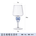 Axyaa Pink Bow Goblet Wine Glass - 420ML Cute Transparent Liqueur Gift