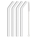 Axyaa Glass Straws 200*12mm - Reusable Eco-friendly Straws with Brush - Smoothie Tea Cocktail Juice
