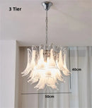 Axyaa Glass Petal Chandelier: Modern Luxury Pendant for Dining Living Bedroom