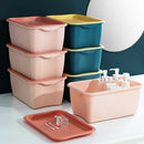 Axyaa Desktop Storage Box with Lid: Multifunction Organizer for Cosmetics, Makeup, and Sundries