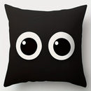 Axyaa Black Expression Pillowcase Set of 4, 17.7" - Home Sofa Decoration