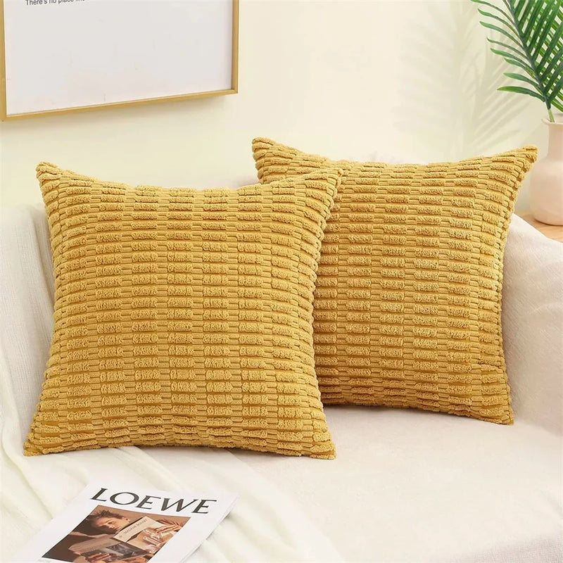 Axyaa Corduroy Striped Pillow Covers - Boho Home Decor