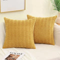 Axyaa Corduroy Striped Pillow Covers 45x45 - Boho Home Decor
