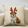 Axyaa Cute Cat Dog Christmas Party Pillow Cover 45x45cm