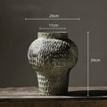 Axyaa Coarse Pottery Porcelain Vase Chinese Retro Floral Arrangement Home Decor