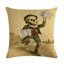Axyaa Halloween Skull Linen Pillowcase 45*45cm