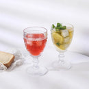 Axyaa Vintage Clear Embossed Goblet for Wine 10oz Stemware Glass Cup