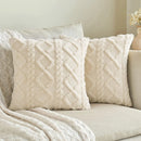 Axyaa Plush Fleece Cushion Cover for Cozy Living Room Decor