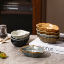 Axyaa Coarse Pottery Shell Plates Set of 4 - Japanese Ceramic Tableware
