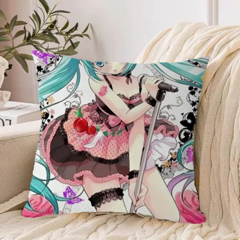 Axyaa 40*40 Hatsune Miku Pillow Cover Set for Stylish Bed Decor