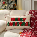 Axyaa Red Green Embroidered Snowflake Pillowcase 30x50/45x45cm