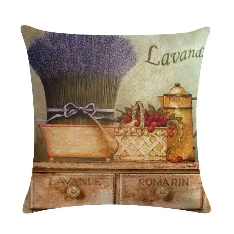 Purple Lavender Floral Pillowcase for Home Decor by Axyaa