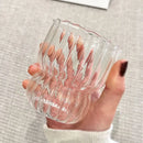 Axyaa Striped Glass Coffee Mug with Bow Decor - Delicate & Elegant Tea Cup