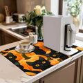 Axyaa Halloween Drying Mat: Absorbent, Heat Resistant, Non-slip Kitchen Counter Pad