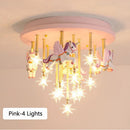 Axyaa Resin Horse Paper Crane Kids Ceiling Light, LED Bedroom Lamp