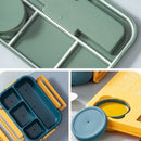 Axyaa Double-layer Lunch Box with Compartments & Lids, Leak-Proof, Microwave-safe, Carrying Handle