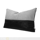 Axyaa Black & White Leather Woven Horsehair Cushion Pillow - Villa Model Wish Pillow