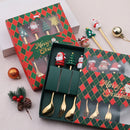 Axyaa Christmas Spoon Fork Set - Festive Stainless Steel Gift for Kids