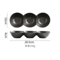 Axyaa Ceramic Three Grid Plate Set - Restaurant Snack Sushi Appetizer Seasoning Molecular Cuisine