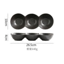 Axyaa Ceramic Three Grid Plate Set - Restaurant Snack Sushi Appetizer Seasoning Molecular Cuisine
