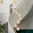 Axyaa Modern Spiral Crystal Chandelier LED for Staircase Living Room