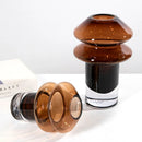 Axyaa Mushroom Shape Glass Vase for Home Decoration and Floral Arrangement